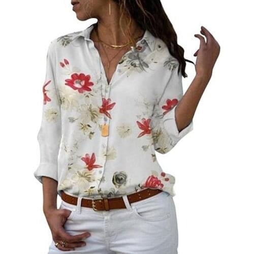 Summer Shirt Floral Printing Long Sleeve Blouse Tunic Tops O Neck Loose Shirt Top Casual Womens Blouses Blusas Mujer Plus Size