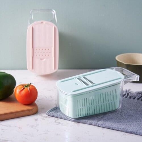 Multifunctional 6-in-1 Manual Veggie Chopper with Box Set Grater Slicer Durable Handheld Potatoes Grater Mini Vegetable