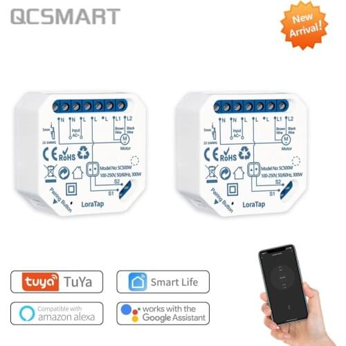 Tuya Smart Life WiFi Curtain Blinds Switch Module for Roller Shutter Motor Google Home Alexa Voice Control App Timer Automation