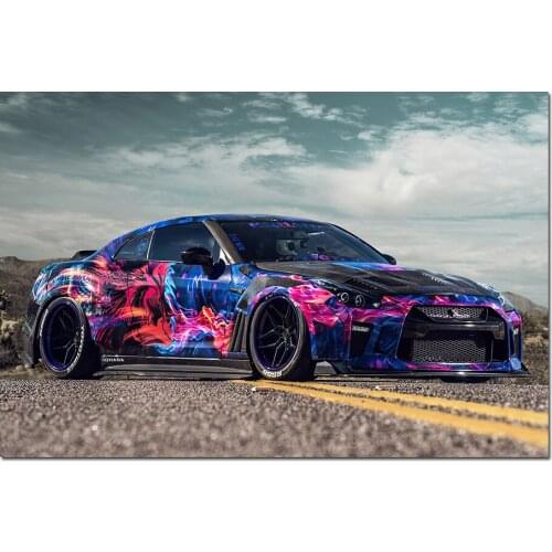 Nissan GTR Sports Car Poster and Print Canvas Painting Wall Art Modern Home Decorations