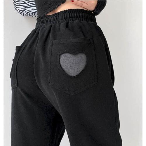 2021 Spring Autumn New Pants Female Students Korean Harajuku Loose Casual Plus Fashion Streetwear Women Goth Sweatpants Trousers