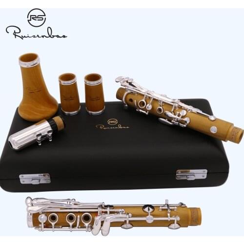 New Boxwood Bb professional Clarinet With Mouthpiece Silver Plated 19 Keys