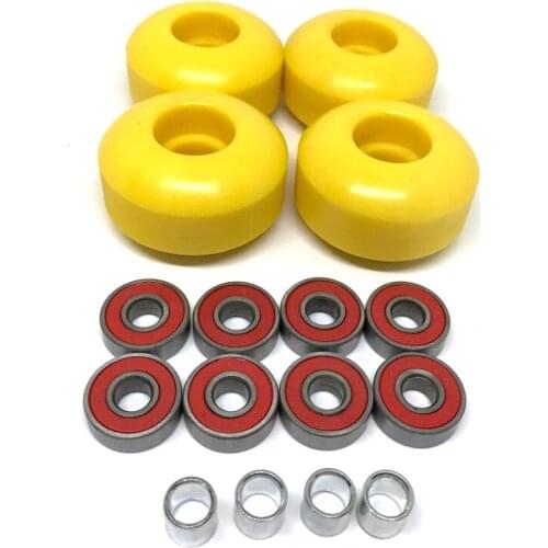 Blank 4x 52mm Skateboard Wheels 95A +8pcs ABEC9 Bearings + 4x spacers Replacement Durable Skateboard Accessories