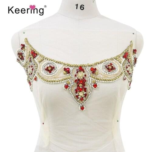 Fashion 3D one-collar rhinestone applique for Wedding decoration WDP-009