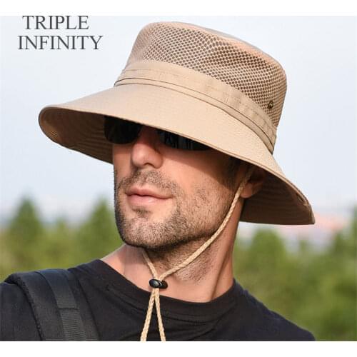 Outdoor Fishing Hat Summer Sun-proof Anti-UV Fisherman Panama Hat Sunhat For Men Foldable Breathable Male Bennet Caps Quick-dry