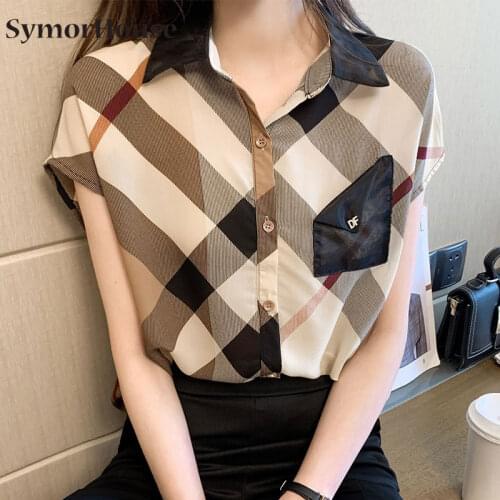 Блузки в клетку SymorHouse China At AliExpress