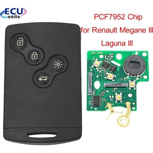 New High quality Remote Key Fob 4 Button 433Mhz PCF7952 for Koleos Clio4 Megane Scenic Laguna renote keys