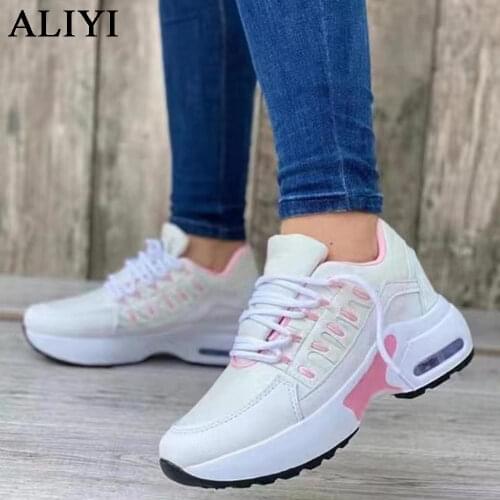 New Floral Sneakers Women 2021 Spring Fashion Lace Up Ladies Comfortable Casual Shoes Outdoor Female Sport Running White Flats
