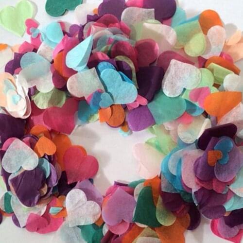 Casamento 1000 Tissue Paper Rainbow Colors Hearts Confetti DIY Wedding Party Decoration