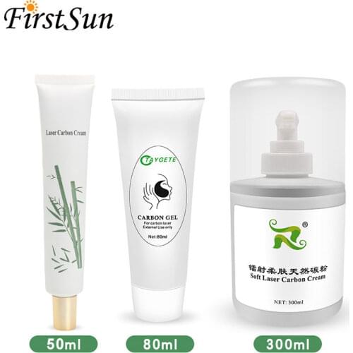 300ml/80ml /50ml Soft Laser Carbon Gel Natural Powdered for ND Yag Laser Skin Rejuvenation Cream Activ Face Whitening Massage