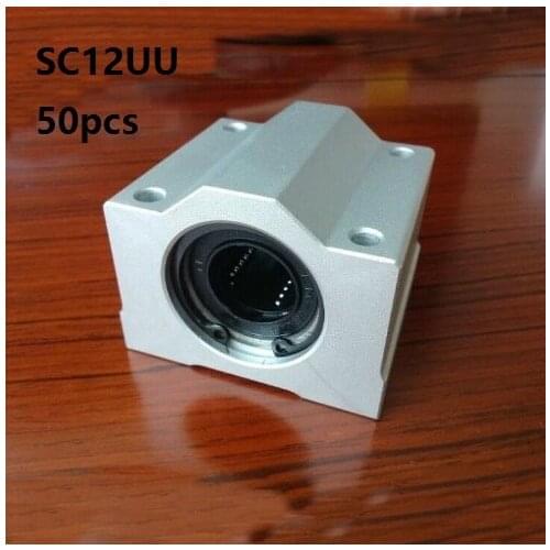 50pcs/lot SC12UU SCS12UU 12mm linear case unit linear block bearing blocks linear guide shaft for cnc router 3D printer parts