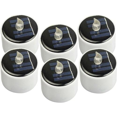 6pcs Solar Power LED Candle Tea Light Lamp Decor Window Home Garden Outdoor