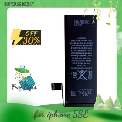 0 cycle 1624mah High Capacity for iphone se 2016 Battery Replacement for iphone se Black Bateria for iphone se 2016 Pilas Tools