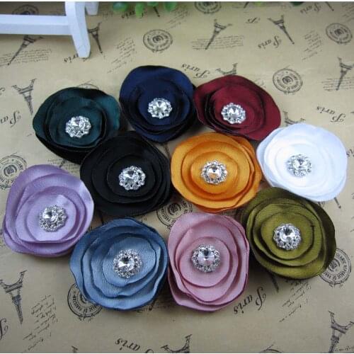 Free shipping!24pcs/lot 2inch New Burnt edges fabric flowers hair accessory 10colors for your choice