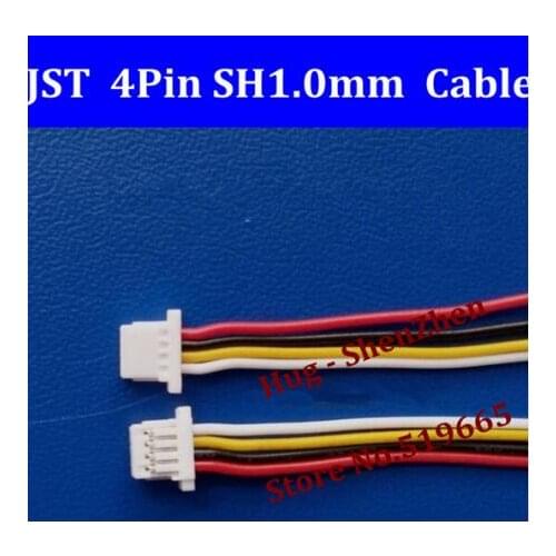 Free shipping Micro JST SH 1.0mm Pitch 4Pin Female Connector with Wire 100mm both size 4 pin jst --500pcs /lot