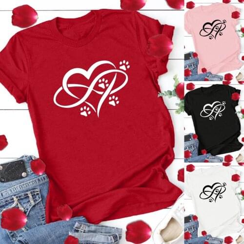 Valentines Day Womens shirt Fashion heart Printed tunic O-neck Short Sleeve blouse Casual summer Shirts blouses блузка женская