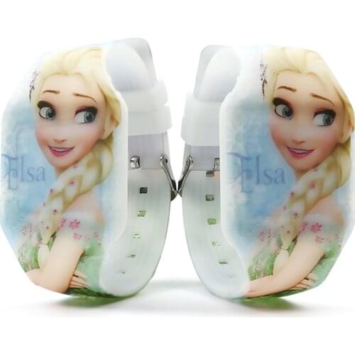 Frozen LED Electronic Watch Childrens Luminous Aisha Watch Girls Cartoon Silicone Watch