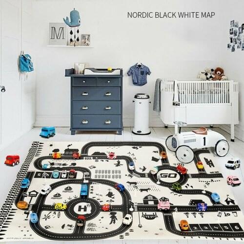 Kids Play Mat City Road Buildings Parking Map Pad Game Educational Toys Toddler Children NSV775