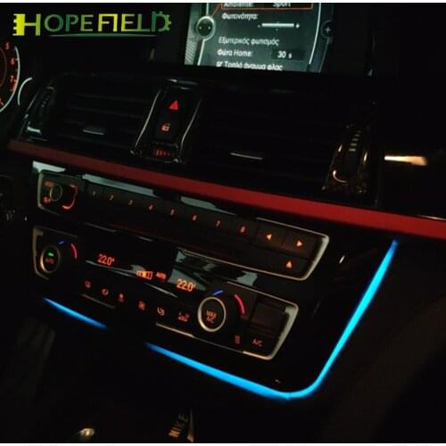For BMW 3 4 Series F30 F32 F36 M4 Radio Trim Led Dashboard Center Console AC Panel Light Blue and Orange Color Atmosphere Lamp