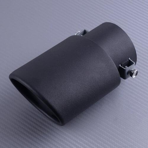 DWCX Universal 63mm 304 Stainless steel Car Oval Matte Exhaust Pipe Tip Tail Muffler Cover Trim System Black