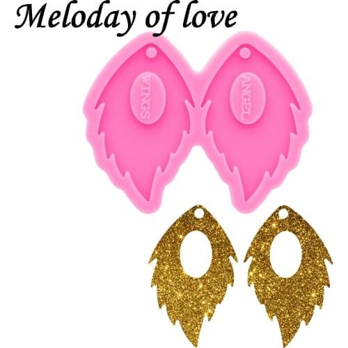 Glossy Feather Earrings Mold Silicone Resin Mould DIY Handmade for Epoxy Jewellery Making Tools DY0732
