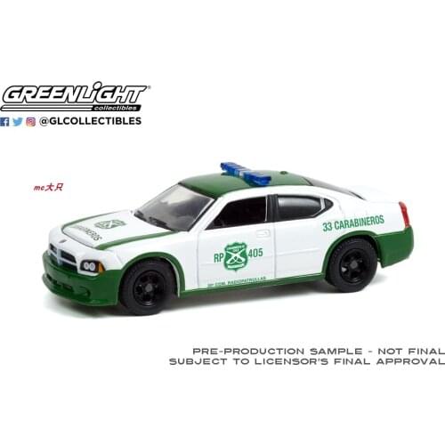 GreenLight 1:64 2006 Dodge Charger Carabineros Alloy Metal Diecast Cars Model Toy Vehicles For Children Boy Toys gift