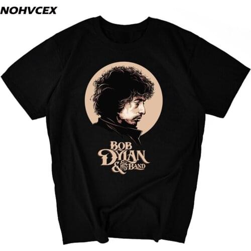Quality Bob Dylan Rock Men Shirt Short Sleeve Cotton