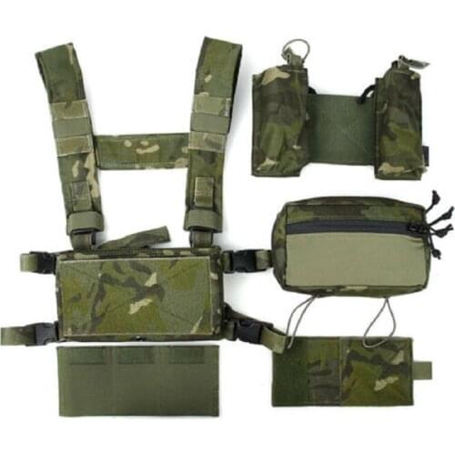 Camouflage Tactical Chest Hanging Modular Chest Rig Set Cordura 500D Fabric TMC3115-MTP