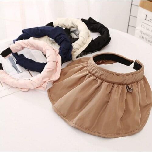 Two use Korean shell hat summer Wide Brim Sun Hat sun protection Top empty fisherman hat travel hat can be used as hair hoop