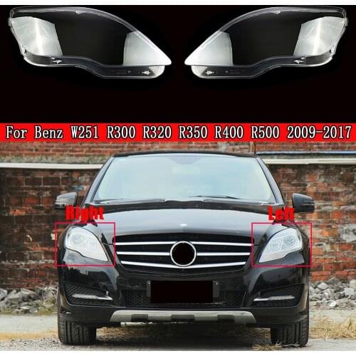 Car Headlight Cover Lens Glass Shell Front Headlamp Lampshade Auto For Mercedes-Benz W251 R300 R320 R350 R400 R500 2009~2017