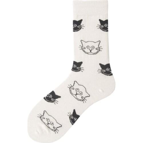 Cute Creative High Quality Fashion Harajuku Kawaii funny Socks Women egg Food painting Cow cat Print Funny Socks Cute Sock