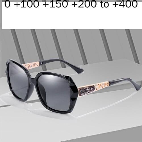 Multifocal Bifocal Reading Glasses UV400 Protection Female Sunglasses Fashion Diamond Lightweight Sun Readers for Unisex NX