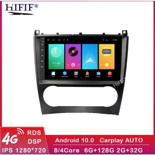 6G+128G QLED 4G Android 10 Multimedia Player Autoradio GPS For Mercedes Benz C-Class W203/CLC W203/CLK W209 Radio Navigation DVD