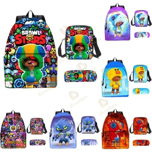 Adisputent 3pcs Bag Set Boys Schoolbags Kid Leon School Backpack Boy Bookbag Student Schoolbag Kid Pen Pencil Bag Back To School