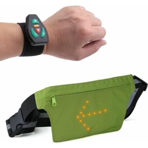 NEW Bicycle Turn Signal Wireless Remote Control LED Safety Lamp Sports Bag Belt Outdoor Portable LED Warning Waist Backpack