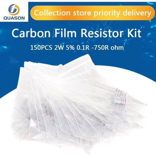New Carbon Film Resistor Kit 2W 5% 0.1R -750R ohm 30Kinds *5pcs= 150PCS/Set