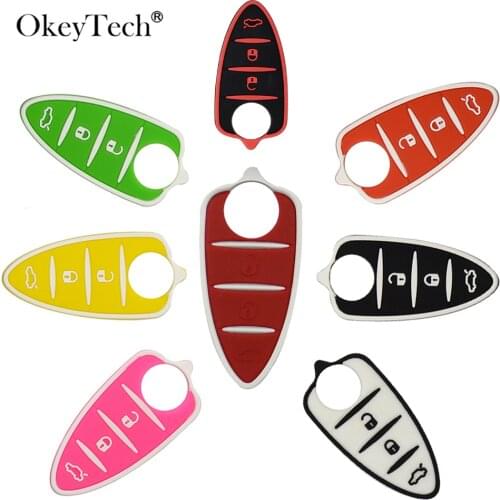 OkeyTech For Alfa Romeo156/159 /mito/giulietta/gt/4c 3 Buttons Rubber Pad Car Key Pad Remote Key Shell Accessories For Alfa