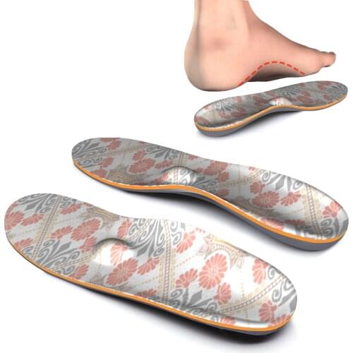 Orange Printing Orthopedic Arch Support Insoles with Correction Function for Plantar Fasciitis,Ease Foot Pain iFitna