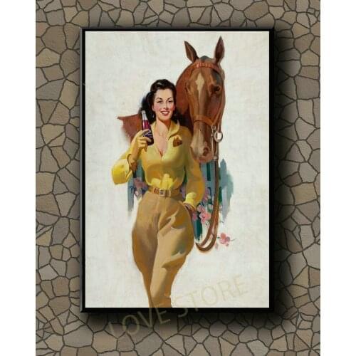 P179 Vintage Beautiful Pin-up Girl Classic Picture 302 Silk Fabric Poster Art Decor Indoor Painting Gift