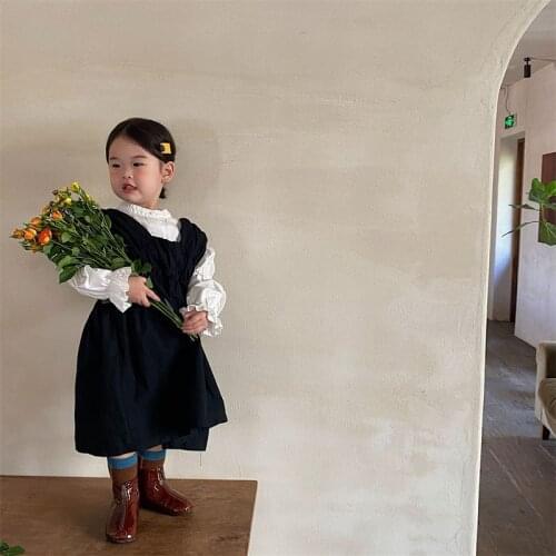 Girl Dress Kids Baby Gown 2021 Sleeveless Spring Autumn Toddler School Uniform Dresses Christmas Cotton Children Clothing