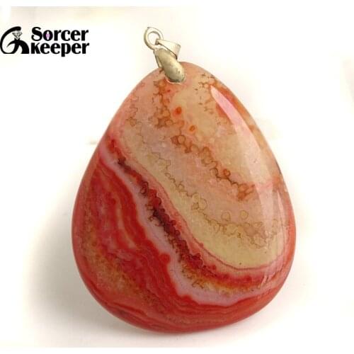 Natural Red Agates Pendants Charms Necklaces Womens Crystal Slice Brazil Healing Reiki Stone Beads for Jewelry Making BC093