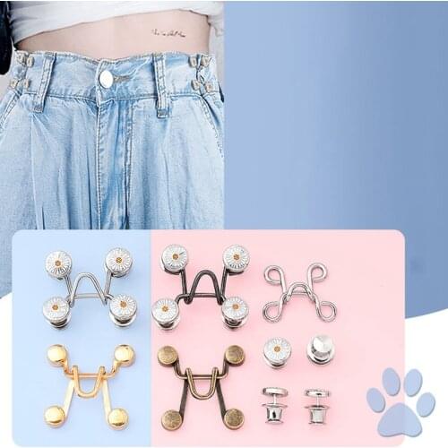 Nail-free Waist Buckle Adjustable Snap Button Adjust Waist Removable Retractable Pant Clothing Metal Button Sewing 27mm 32mm