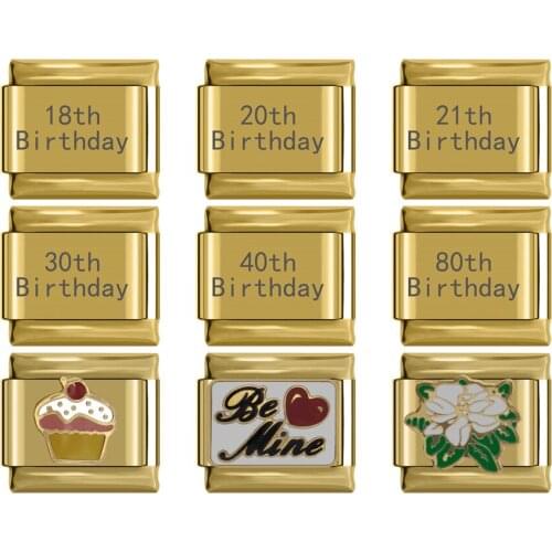 Hapiship 9mm Width Original Daisy Love Angle Flower Dad Mom Heart Love Butterfly Charm Fit Bracelet Stainless Steel DJ28