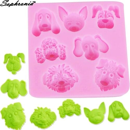 Sophronia 3D Dog Shape Silicone Mold Baking Fondant Cake Decorating Tools Candy Mold Chocolate Cake Moulds M141
