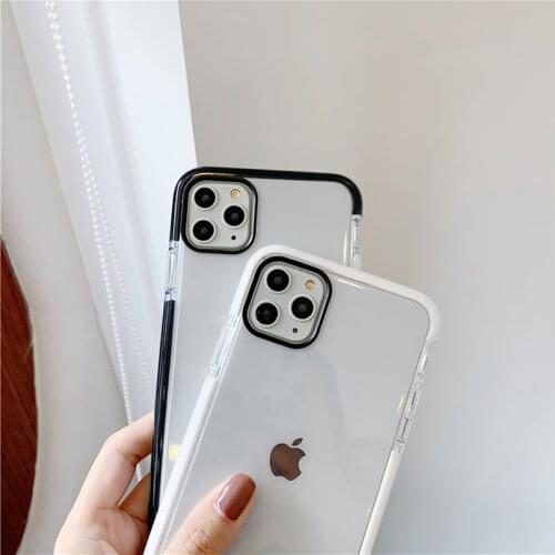 For iPhone 6 6s 7 8 Plus X 12Mini 11 Pro Case Silicone Protective Cover For iPhone XR X XS Max Case Frame Transparent Phone Case
