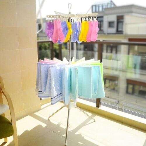 Foldable Free Standing Towel Drying Rack Hanger with Clips Towel Bars Indoor Outdoor DQ0973-1