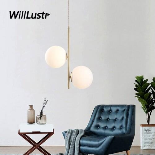 Modern Glass Ball Pendant Light Creative Metal Suspension Lamp Hotel Restaurant Bar Cafe Dinning Bedroom Nordic Hanging Lighting