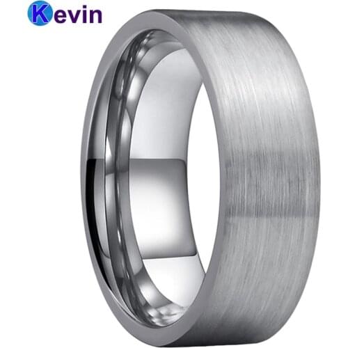 Tungsten Ring Wedding Band For Men Women Simple Wedding Ring Flat Band 6MM 8MM Comfort Fit