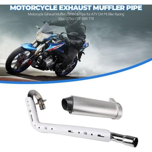 Motorcycle Exhaust Muffler 28mm & Pipe for ATV Dirt Pit Bike Racing 50cc -125cc CRF BBR TTR