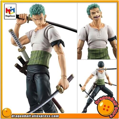 Japan Anime "ONE PIECE" Original MegaHouse Variable Action Heroes Action Figure - Roronoa Zoro PAST BLUE